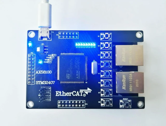 Alt view image 2 of 3 - AX58100 Slave Station AX58100 Development Board EtherCAT Slave Station 16IO CIA402 SMT32407 STM32F407ZGT6+AX58100