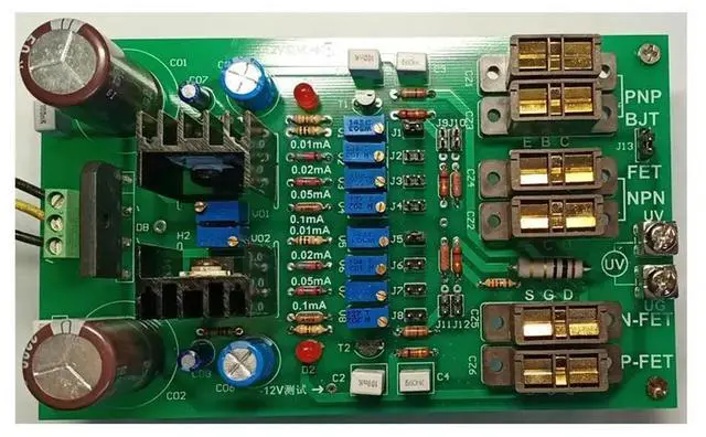 Main image of HFE Parameter Test for Small, Medium High Power Transistors with DC Amplification Ratio Paired with Field Transistor IDSS Tester