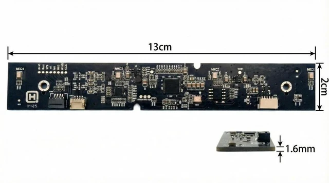 Main image of Directional Pickup 60degree 4-element Array Echo Cancellation, Reverberation Reduction, Noise Suppression, AI Noise Reduction