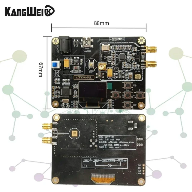 Alt view image 3 of 3 - ADF4351 Onboard STM32 MCU Phase Locked Loop Module 35M-4.4G RF Signal Source, Frequency Sweeper