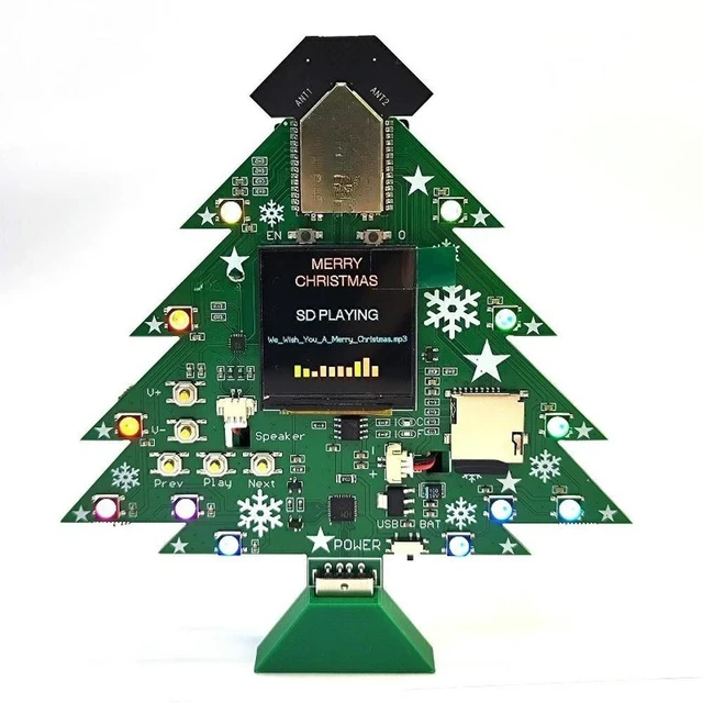 Main image of For Christmas Tree MP3 Player & Bluetooth Speaker, Limited Edition ESP32-Wroom-DA Development Board