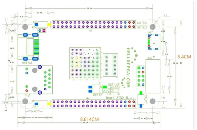 Alt view image 3 of 3 - ZYNQ 7020 Minimum System FPGA XILINX ( Zynq SL ) XC7Z020-CLG484 Development board