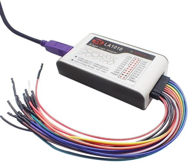 Alt view image 3 of 3 - LA1010 USB Logic Analyzer 100M Sampling Rate 16 Channels, Adjustable Threshold 2 PWM Outputs