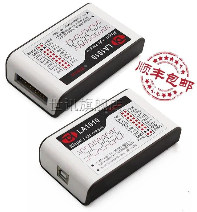 Alt view image 2 of 3 - LA1010 USB Logic Analyzer 100M Sampling Rate 16 Channels, Adjustable Threshold 2 PWM Outputs