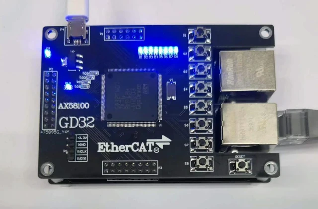 Alt view image 2 of 3 - AX58100 Slave Station GD32F470/GD32F407 Development Board EtherCAT Slave Station 16IO CIA402
