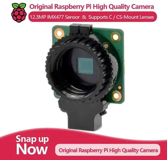 Main image of Raspberry Pi Camera, 12.3MP IMX477 Sensor, High Sensitivity, Supports C-Mount and CS-Mount Lenses