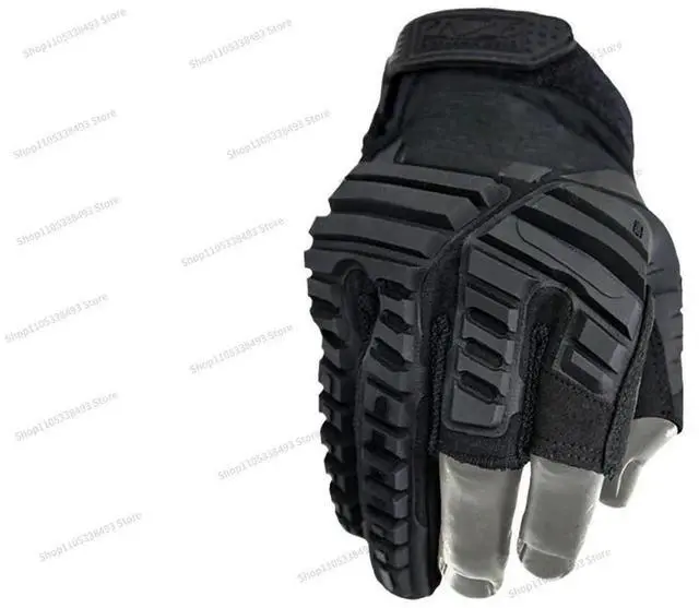 Main image of For Super Technician Exposed Three Fingers, Mechanic Armor, Anti-fall, Outdoor Riding, Tactical Gloves, Boys