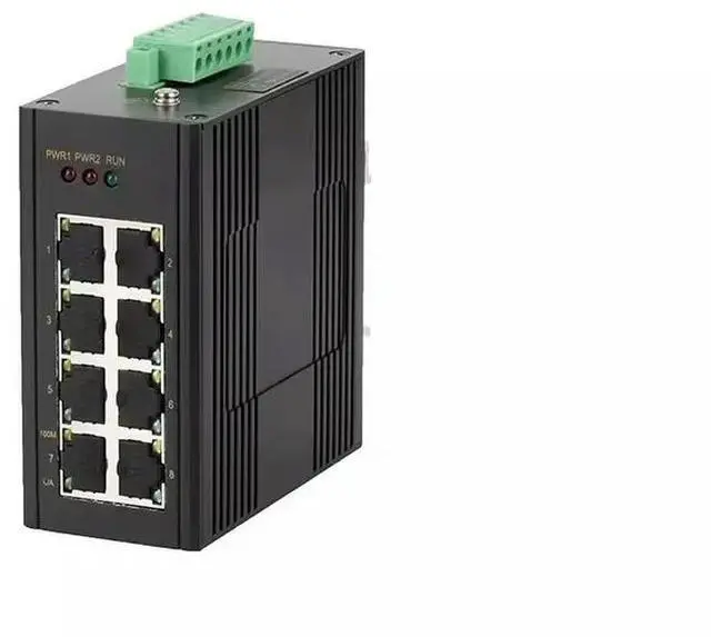 Main image of Mien2208e industrial ethernet switch, 8-port 10/100 mbps din rail mount, compact design, with 5-year warranty