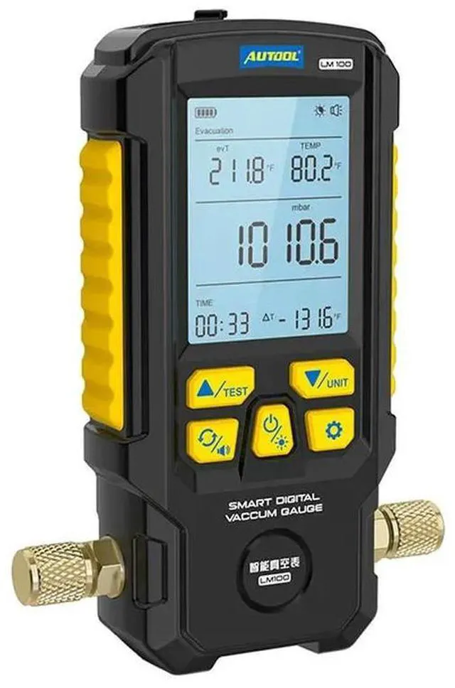 Alt view image 3 of 3 - AUTOOL LM100 Car Air Conditioning Refrigerant Electronic Vacuum Pressure Gauge, Vacuum Pressure Leak Detector