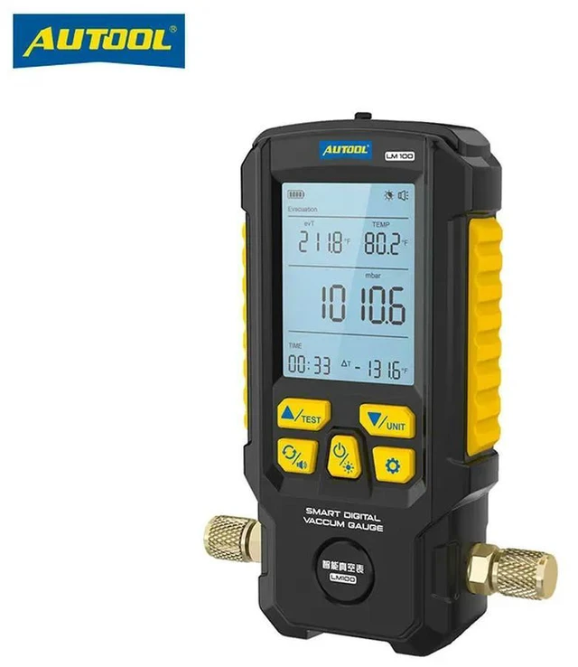 Main image of AUTOOL LM100 Car Air Conditioning Refrigerant Electronic Vacuum Pressure Gauge, Vacuum Pressure Leak Detector