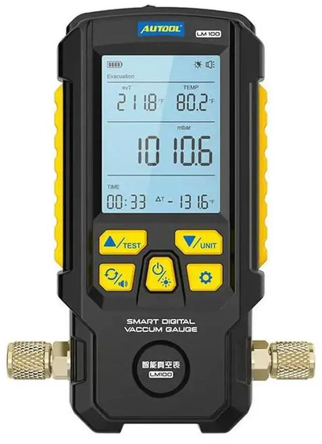 Alt view image 2 of 3 - AUTOOL LM100 Car Air Conditioning Refrigerant Electronic Vacuum Pressure Gauge, Vacuum Pressure Leak Detector