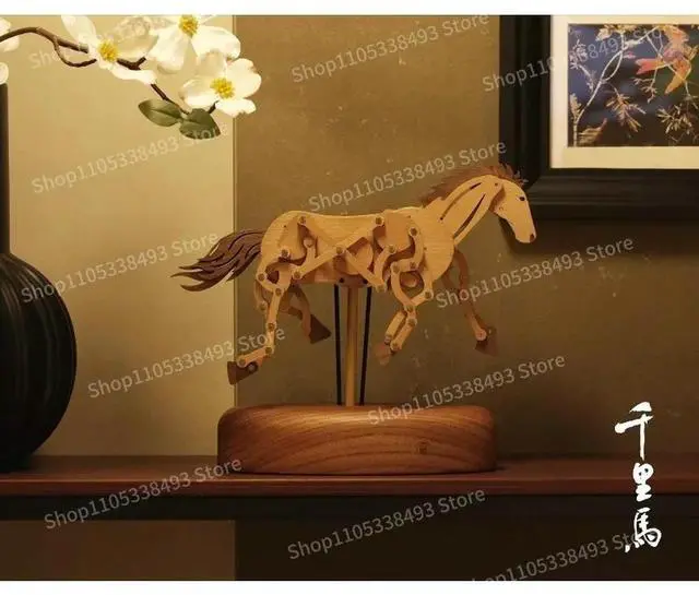 Alt view image 3 of 3 - For Creative Year of The Dragon Gifts Wooden Dragons, Ornaments, Wooden Mechanical Dragon Boats