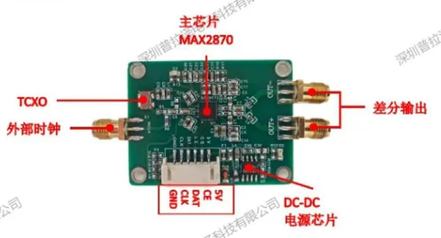 Main image of MAX2870 Module RF Signal Source 23.5-6000M 0.5PPM High Precision Low Noise PLL Phase-Locked Loop