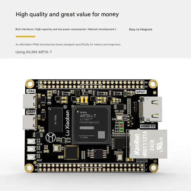Alt view image 2 of 3 - FPGA Development Board A7-Lite Industrial Control ARTIX7 Core Board XC7A35TA/XC7A100/200T