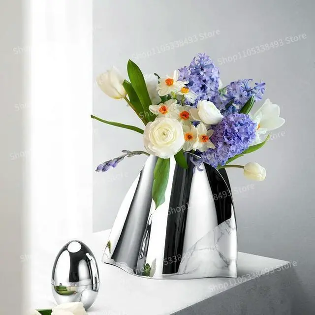 Alt view image 2 of 3 - Light Luxury Stainless Steel Champagne Bucket, Creative l Dining Table Wine Bucket, Ice Bucket Model Room Vase