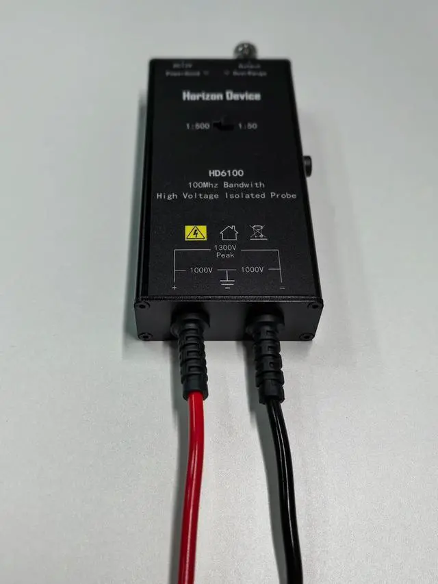 Alt view image 2 of 3 - Active Probe High-voltage Isolated Differential Probe, 100Mhz Bandwidth 50:1 and 500:1 High Voltage 1300V/1.3KV