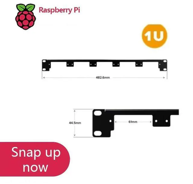 Main image of UCTRONICS 19" 1U Raspberry Pi Rack Case, Carbon Steel Chassis, Upgraded Design with 5 SSD Mount Brackets