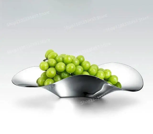 Alt view image 3 of 3 - Stainless Steel Fruit Plate Light Luxury Nordic Fruit Basin Living Room Coffee Table Creative Ornament Dried Fruit Plate