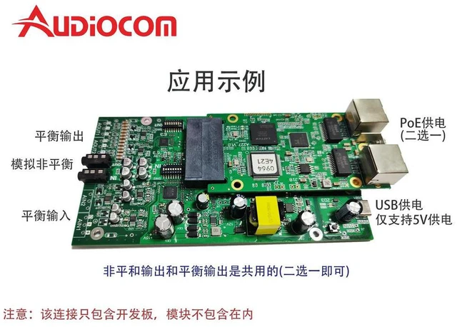Alt view image 3 of 3 - Audiocom Evaluation Board, Suitable for A227, Supports PoE/USB Power Supply