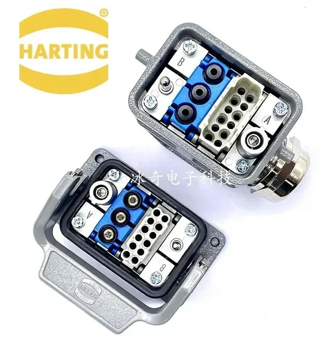 Alt view image 2 of 3 - HARTING Heavy-duty Connector 3-core Pneumatic Module 12-pin 10A Combination HARTING Rectangular Integrated Plug