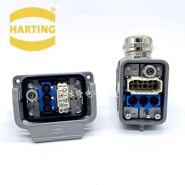 Alt view image 3 of 3 - HARTING Heavy-duty Connector 3-core Pneumatic Module 12-pin 10A Combination HARTING Rectangular Integrated Plug