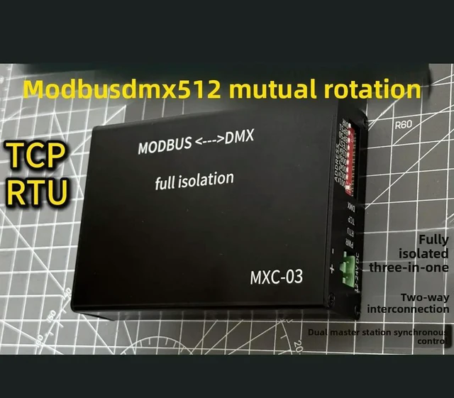 Main image of Fully isolated version modbus TCP RTU dmx512 protocol mutual conversion PLC dimming color dimming colorful lighting control