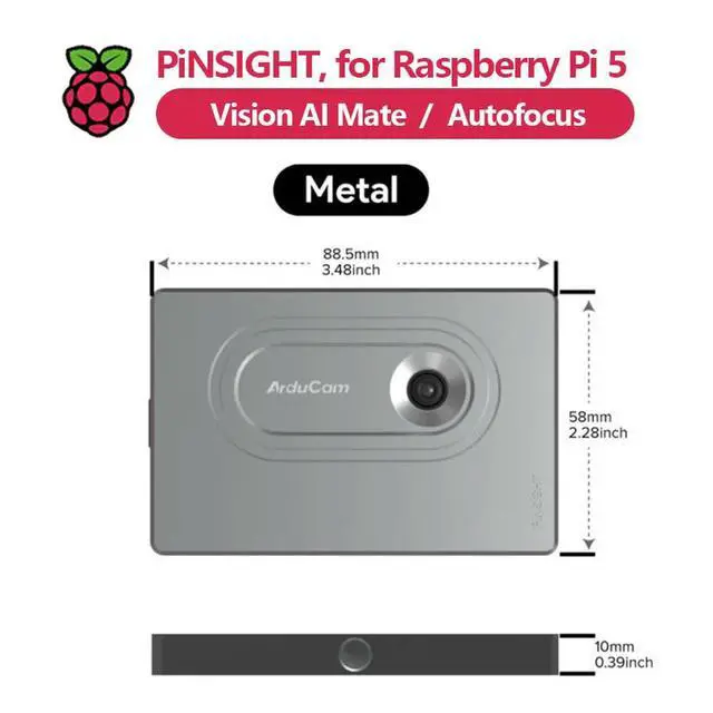 Alt view image 3 of 3 - PiNSIGHT, 12MP Vision AI Mate for Raspberry Pi 5