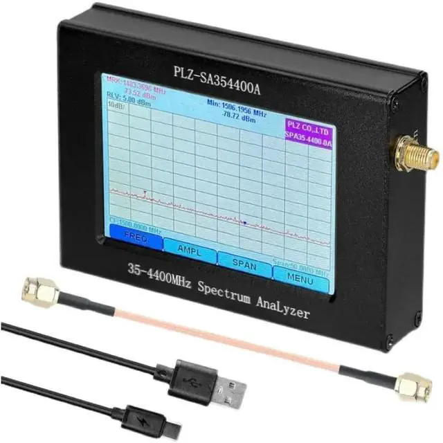 Alt view image 2 of 2 - 35-4400MHz Spectrum Analyzer Full Touch Screen 0.5PPM Clock Amplitude Frequency Bandwidth Level Adjustable