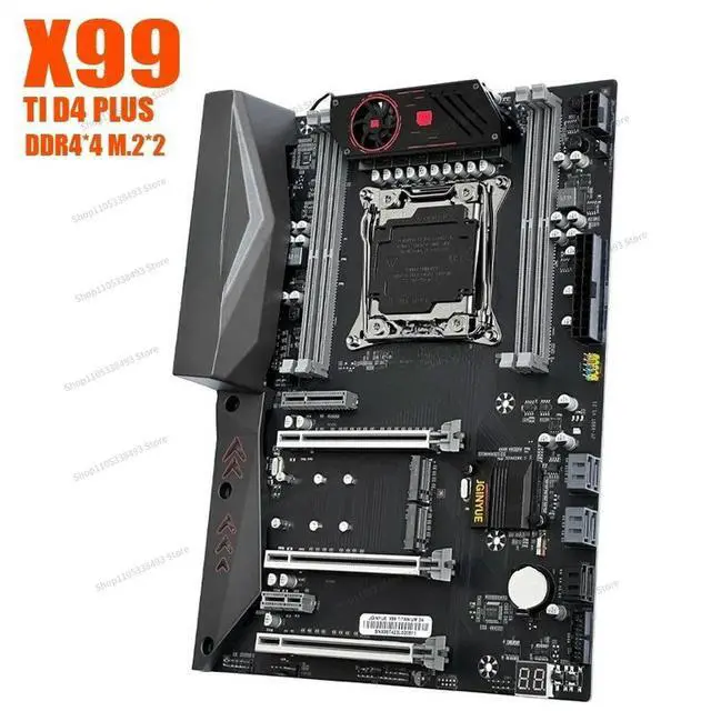 Alt view image 3 of 3 - For X99 X99-TI D4 PLUS Main Board 4 Channels 10 Layers PCB 8 Items Power Supply 2