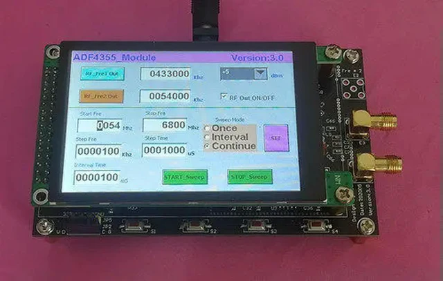 Main image of ADF4355 Module 3.5inch Capacitive Color Screen RF Signal Source VCO Microwave Frequency Synthesizer