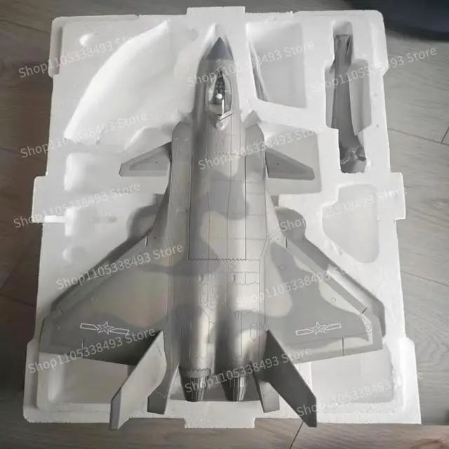 Alt view image 3 of 3 - For J-20 Advanced Simulation Aircraft Model, Alloy Material, with Base, Wing