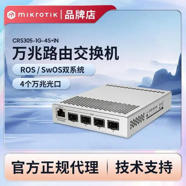 Alt view image 2 of 2 - MikroTik CRS305-1G-4S+IN 10G Five-Port Managed Switch l Redundant Power Supply