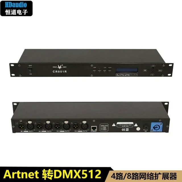 Main image of CR051R Network Expander 4CH 8CH Art-DMX512 Network Lighting Tiger Console MA2 Signal Converter
