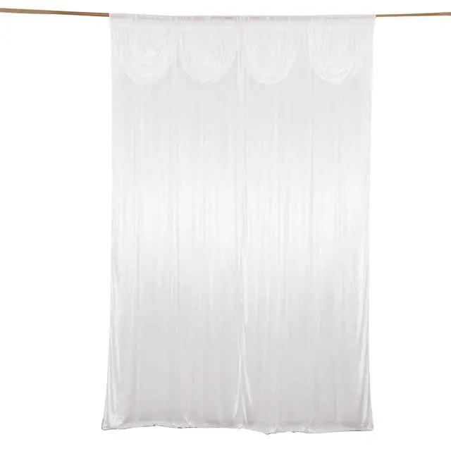 Alt view image 3 of 7 - Efavormart 10ftx10ft White Satin Backdrop Curtain - Double Drape Pleated Photography Background with 3" Rod Pockets - Glossy Wrinkle Resistant Drapery Panels for Wedding, Party, Events & Photo Studio