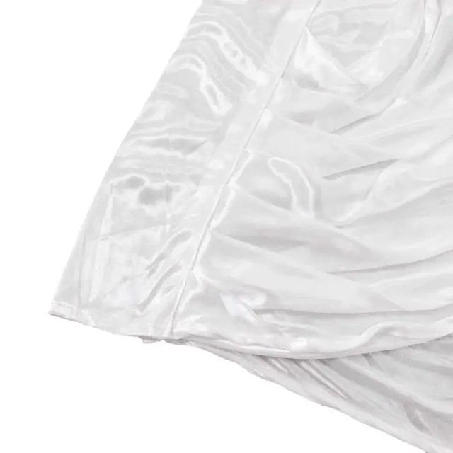 Alt view image 6 of 7 - Efavormart 10ftx10ft White Satin Backdrop Curtain - Double Drape Pleated Photography Background with 3" Rod Pockets - Glossy Wrinkle Resistant Drapery Panels for Wedding, Party, Events & Photo Studio