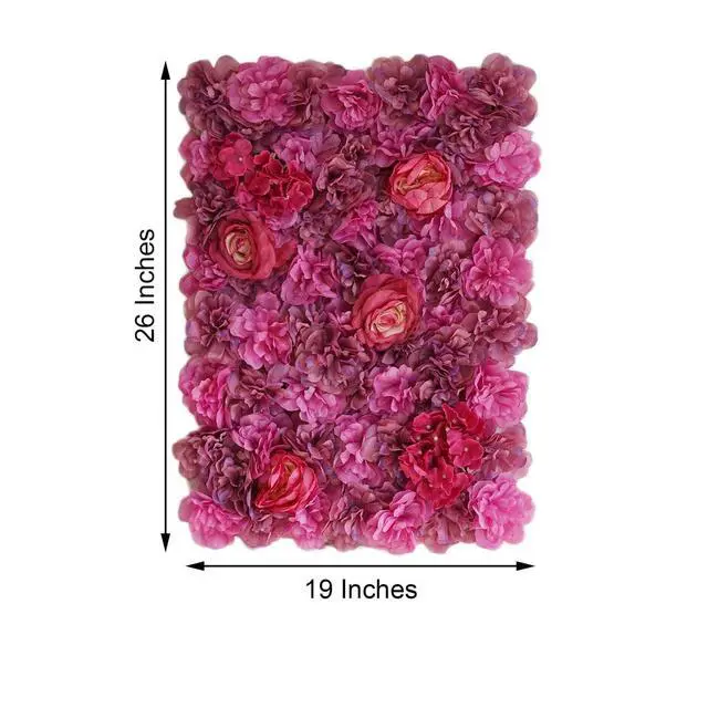 Alt view image 3 of 7 - Efavormart Pack of 4 | 13 Sq. Ft. Violet Purple Silk Flower Wall Panels, UV Resistant 3D Mixed Bloom Mats for Royal Galas, Parties and Boutique Decor