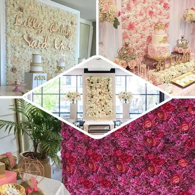 Alt view image 5 of 7 - Efavormart Pack of 4 | 13 Sq. Ft. Violet Purple Silk Flower Wall Panels, UV Resistant 3D Mixed Bloom Mats for Royal Galas, Parties and Boutique Decor