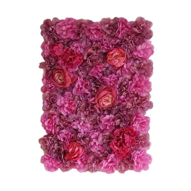 Alt view image 6 of 7 - Efavormart Pack of 4 | 13 Sq. Ft. Violet Purple Silk Flower Wall Panels, UV Resistant 3D Mixed Bloom Mats for Royal Galas, Parties and Boutique Decor