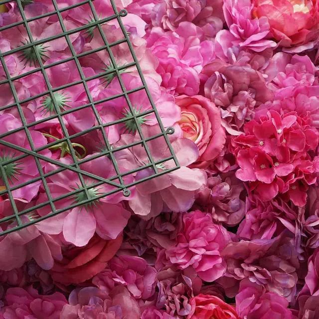 Alt view image 7 of 7 - Efavormart Pack of 4 | 13 Sq. Ft. Violet Purple Silk Flower Wall Panels, UV Resistant 3D Mixed Bloom Mats for Royal Galas, Parties and Boutique Decor