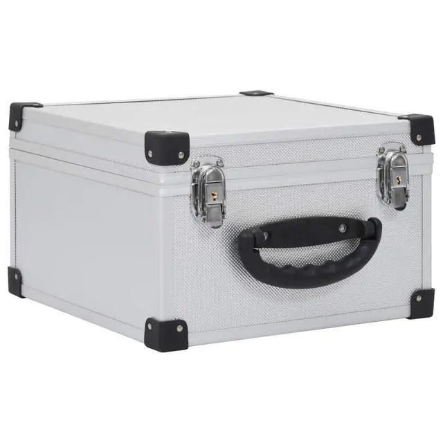 Alt view image 2 of 7 - CD Storage Case for 40 CDs, Aluminum ABS Hard Shell Carrying Box, Portable Organizer Holder with Lock, Reinforced Edges, Silver