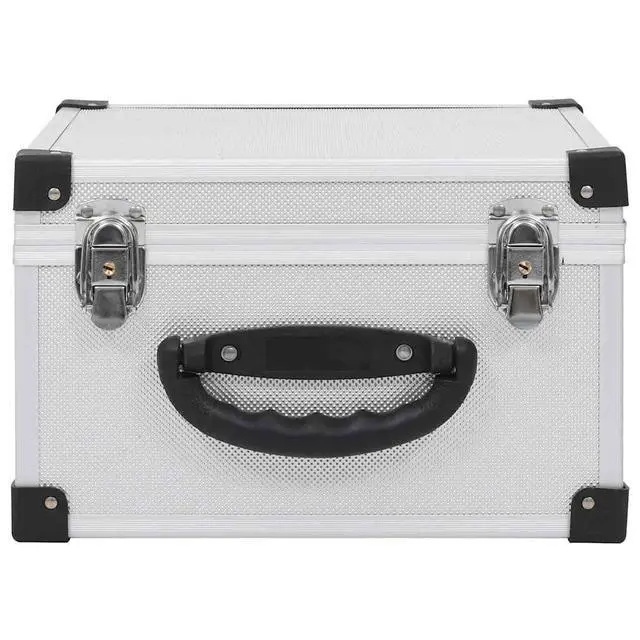 Alt view image 3 of 7 - CD Storage Case for 40 CDs, Aluminum ABS Hard Shell Carrying Box, Portable Organizer Holder with Lock, Reinforced Edges, Silver
