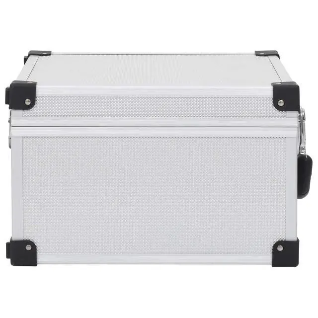 Alt view image 4 of 7 - CD Storage Case for 40 CDs, Aluminum ABS Hard Shell Carrying Box, Portable Organizer Holder with Lock, Reinforced Edges, Silver