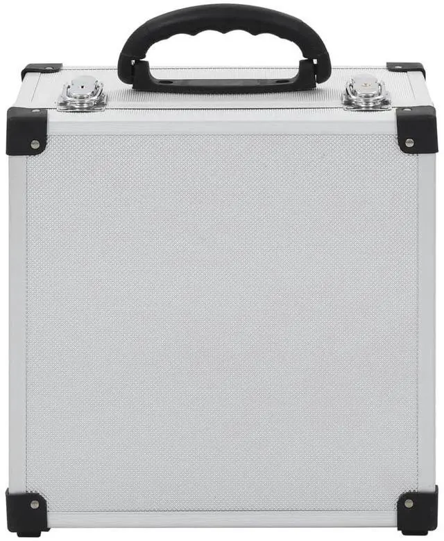 Alt view image 7 of 7 - CD Storage Case for 40 CDs, Aluminum ABS Hard Shell Carrying Box, Portable Organizer Holder with Lock, Reinforced Edges, Silver