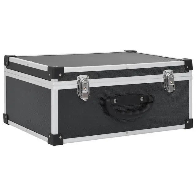 Alt view image 2 of 7 - CD Storage Case for 60 CDs, Aluminum ABS Hard Shell Carrying Box with Detachable Dividers, Lockable Record Organizer Holder for Home and Office, Black