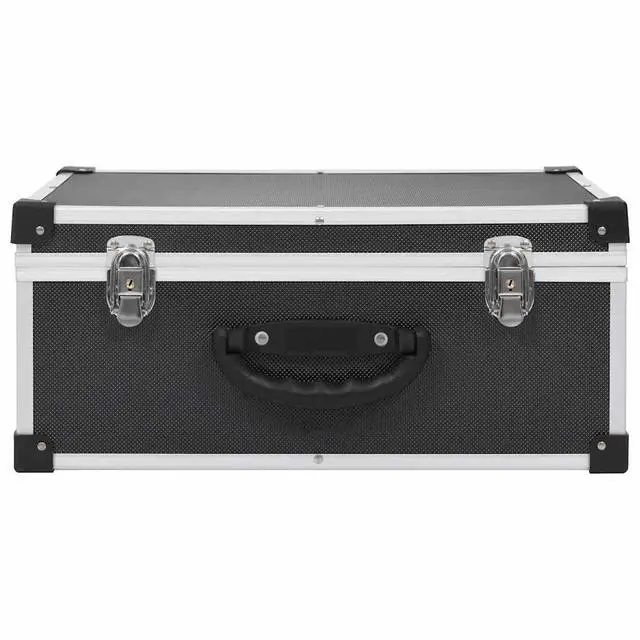 Alt view image 3 of 7 - CD Storage Case for 60 CDs, Aluminum ABS Hard Shell Carrying Box with Detachable Dividers, Lockable Record Organizer Holder for Home and Office, Black