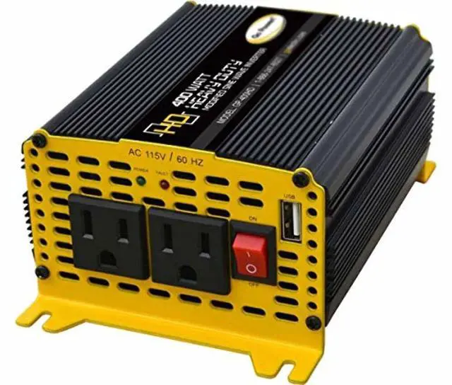 Alt view image 2 of 6 - GoPower! GP-400HD Heavy-Duty Modified Sine Wave Inverter - 400 Watt / 12V