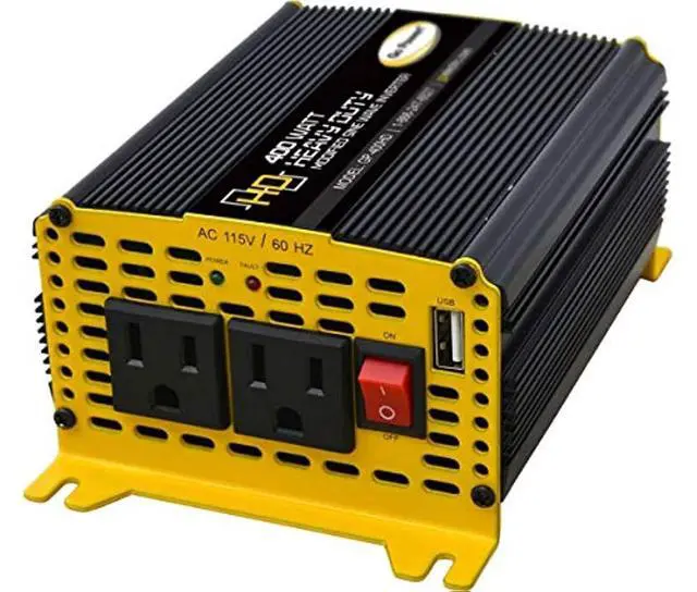 Alt view image 3 of 6 - GoPower! GP-400HD Heavy-Duty Modified Sine Wave Inverter - 400 Watt / 12V