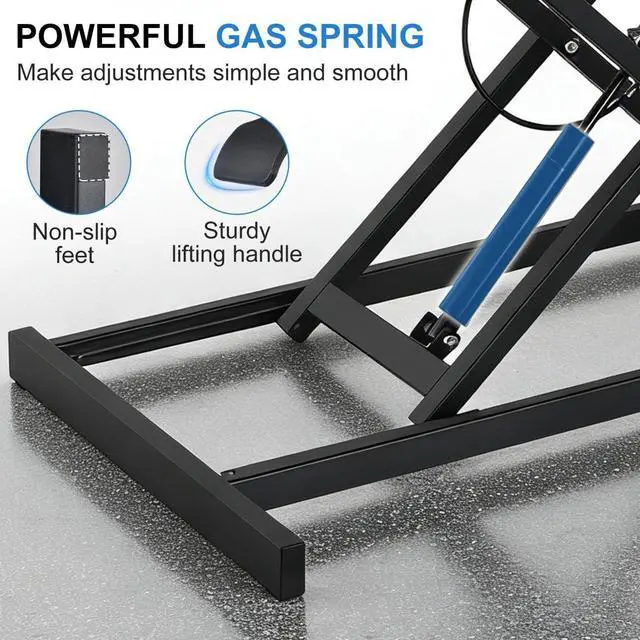 Alt view image 5 of 7 - Ergonomic Desk Riser for Standing Height Adjustable Standing Desk Converter 10.2-24.8" 33 Lbs Capacity U-Shapeds Top & Keyboard Tray for Home Office Black