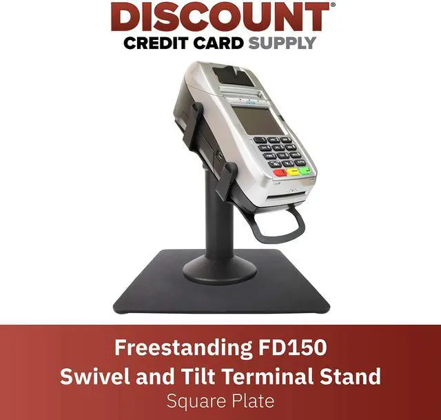 Alt view image 2 of 6 - DCCStands Freestanding Swivel and Tilt First Data FD130 / FD150 Terminal Stand with Square Plate, Black