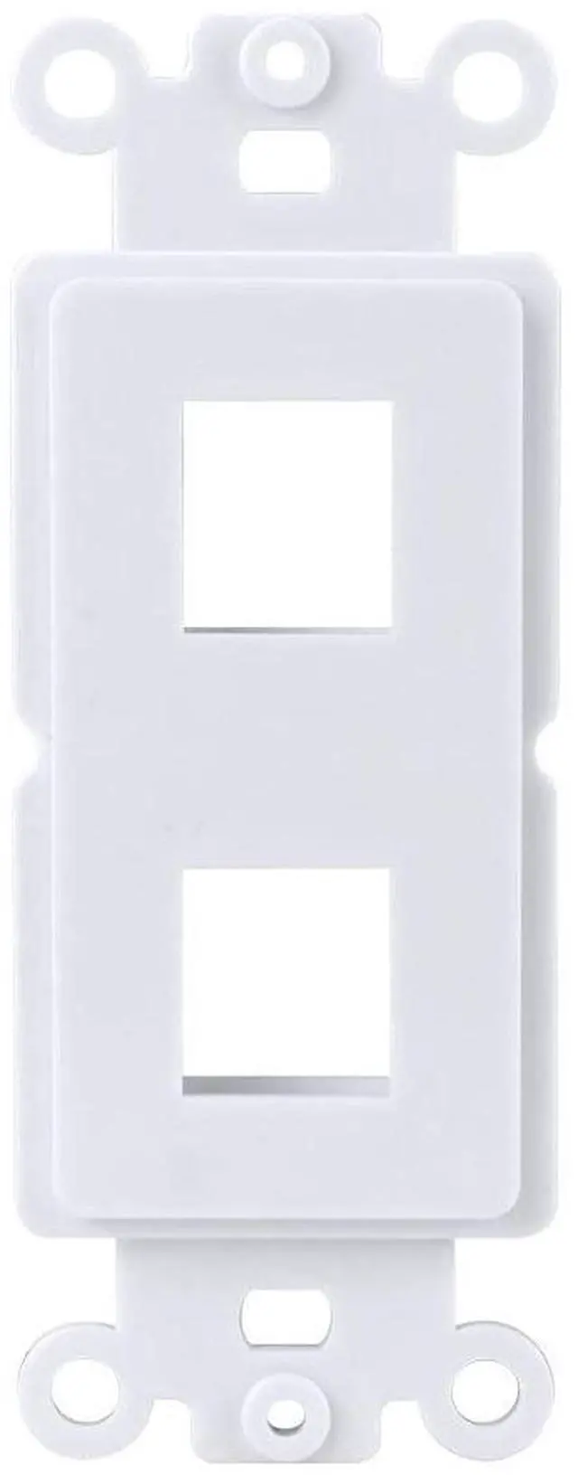 Main image of 2-Port Single Gang Keystone Decora Style Insert Strap (10 Pack, White)
